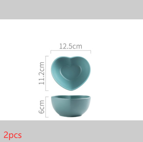 Nordic Love Creative Plate Heart-shaped Couple Dinner Plate Saucer Ceramic Cutlery