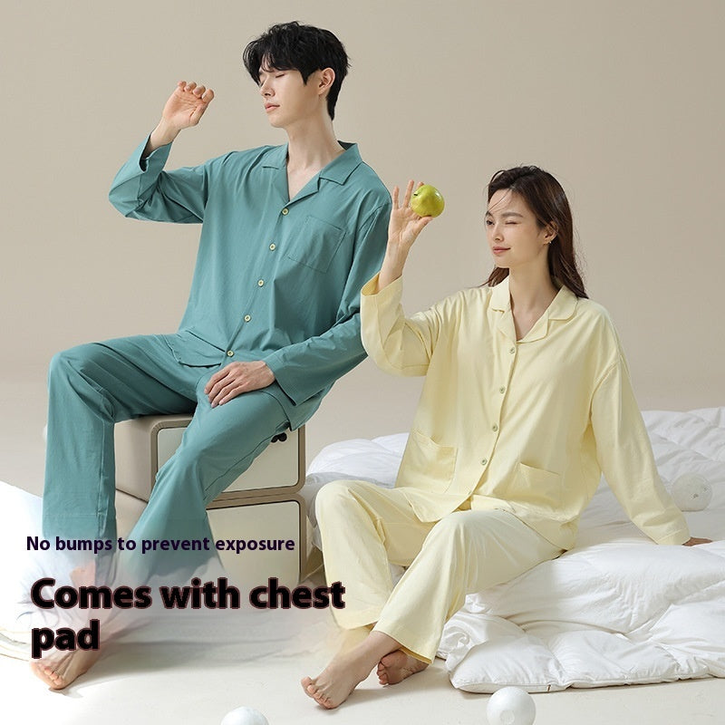 Couple Pajamas Spring And Autumn Cotton Long Sleeve Soft Suit