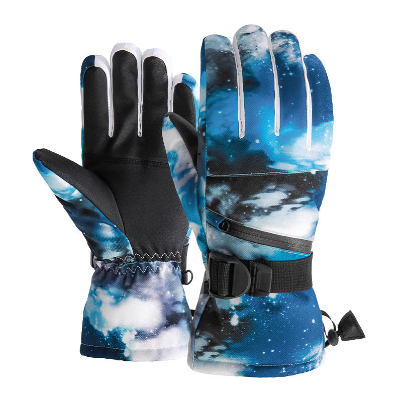 Winter warm and waterproof ski gloves