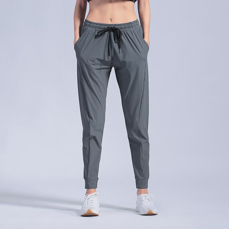 Sweatpants women's loose-fitting stretch pants with tied feet gym running pants