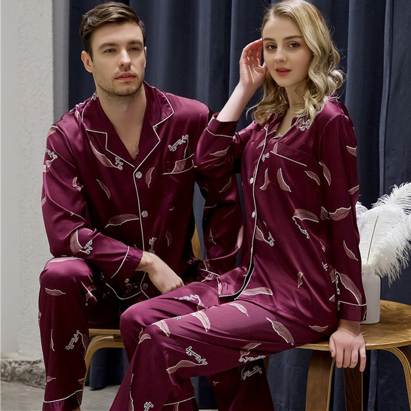 Luxury Spring And Autumn Couple Pajamas