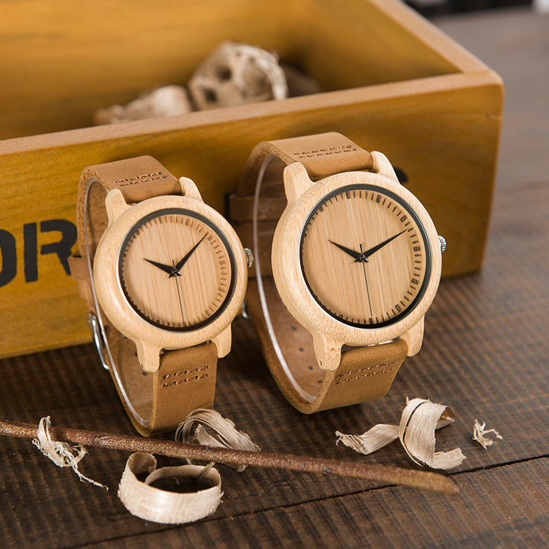 Couple bamboo watches