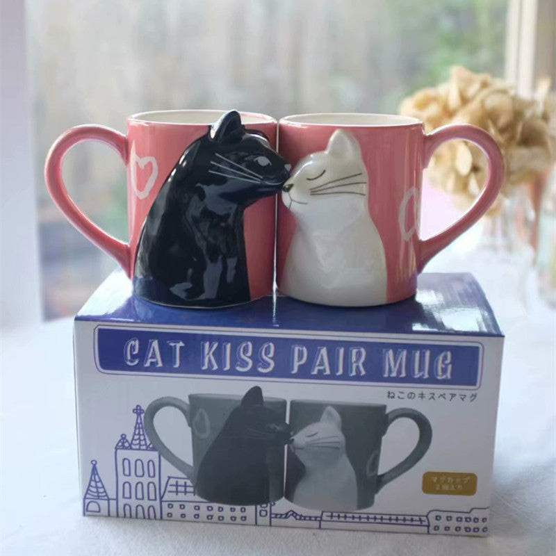 Ceramic Hand-Painted Kiss Couple Mug