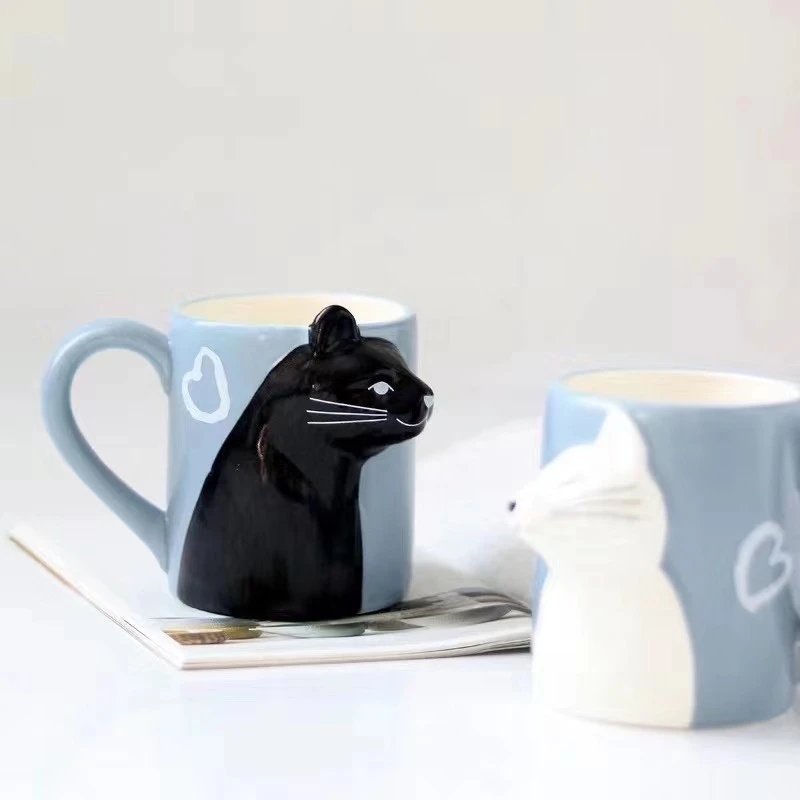 Ceramic Hand-Painted Kiss Couple Mug