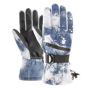 Winter warm and waterproof ski gloves