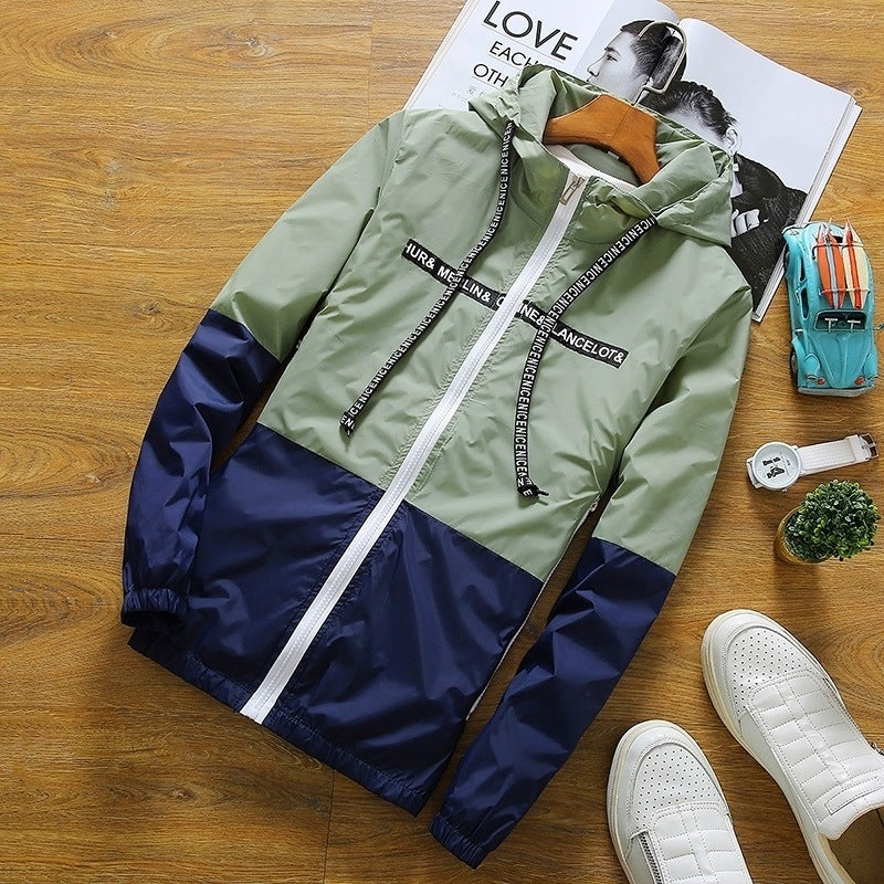 Fashion Colorblock Couple Jacket Coat