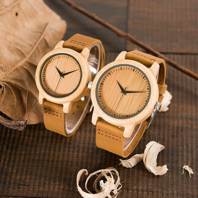 Couple bamboo watches