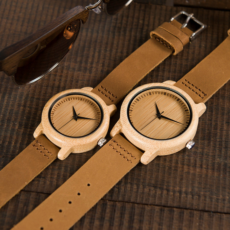 Couple bamboo watches