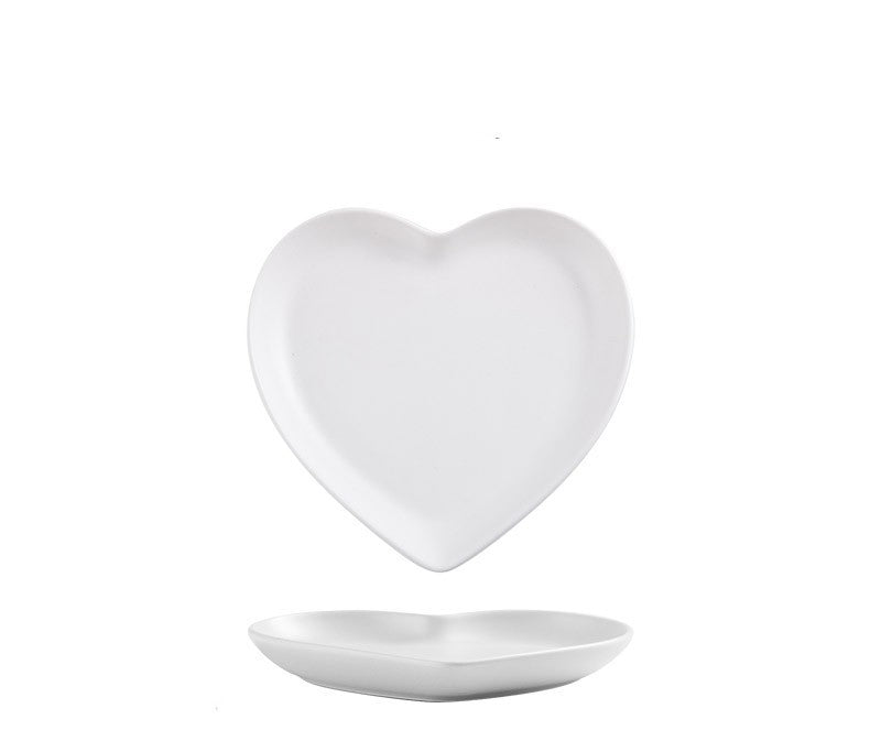 Nordic Love Creative Plate Heart-shaped Couple Dinner Plate Saucer Ceramic Cutlery