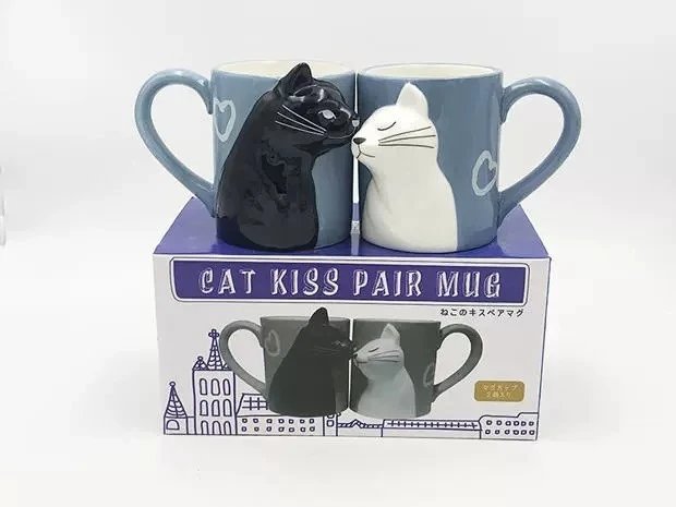 Ceramic Hand-Painted Kiss Couple Mug