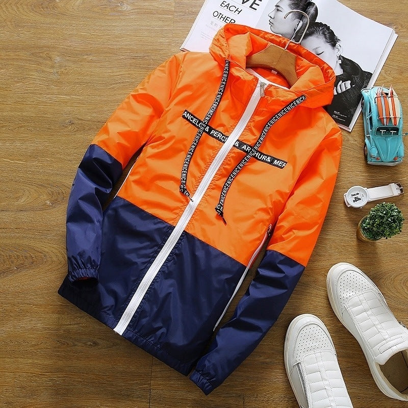 Fashion Colorblock Couple Jacket Coat