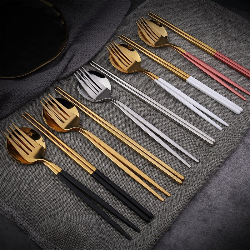 Cutlery Knife Fork Spoon Dinnerware Set With Box Household Dinner Tools