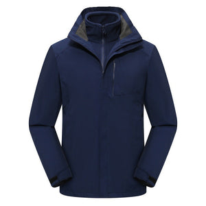 Two-piece Set Shell Jacket Autumn And Winter Three-in-one Men Fleece Lined Padded Warm Keeping