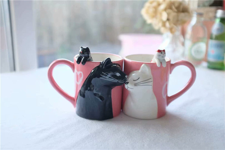 Ceramic Hand-Painted Kiss Couple Mug