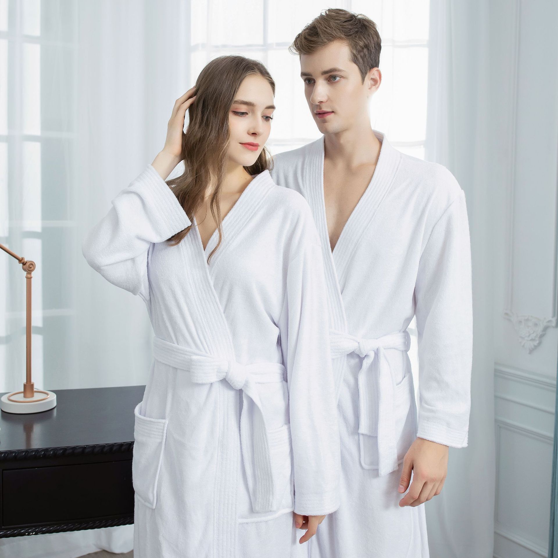 Four Seasons Towel Bathrobe Japanese And Korean Men's Bathrobe Beauty Salon Hotel Same Style Couple Cross-border