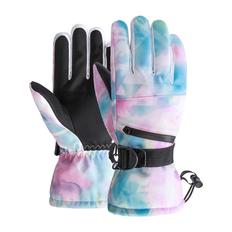 Winter warm and waterproof ski gloves