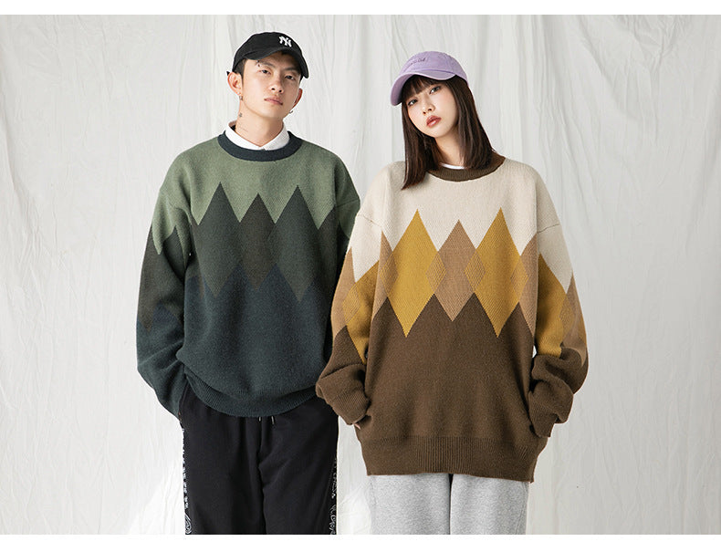 Men's Sweater Retro Ethnic Couple All Match