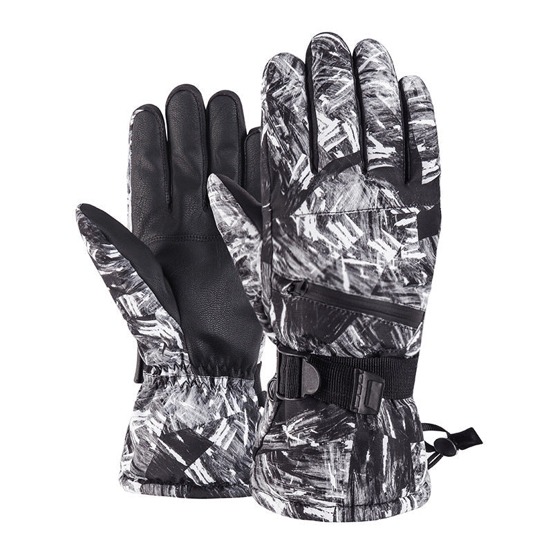 Winter warm and waterproof ski gloves