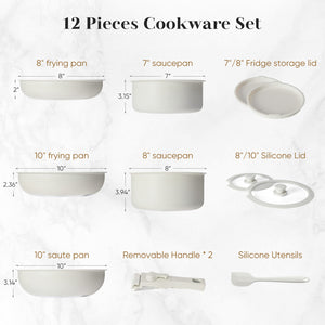 12-Piece Non-Stick Granite Cookware Set