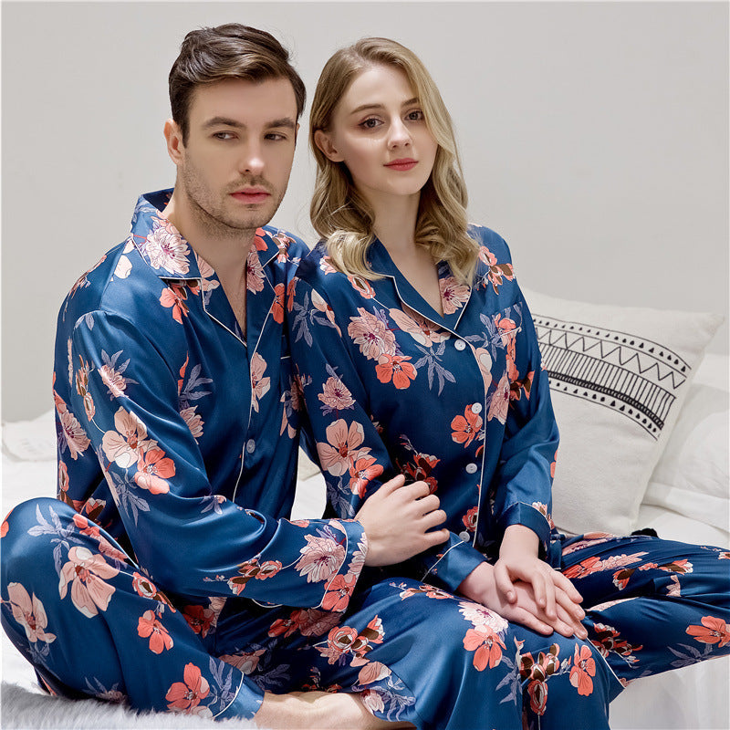 Luxury Spring And Autumn Couple Pajamas