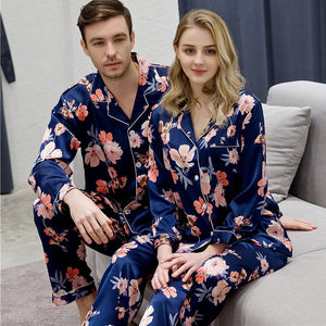 Luxury Spring And Autumn Couple Pajamas