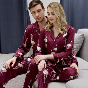 Luxury Spring And Autumn Couple Pajamas