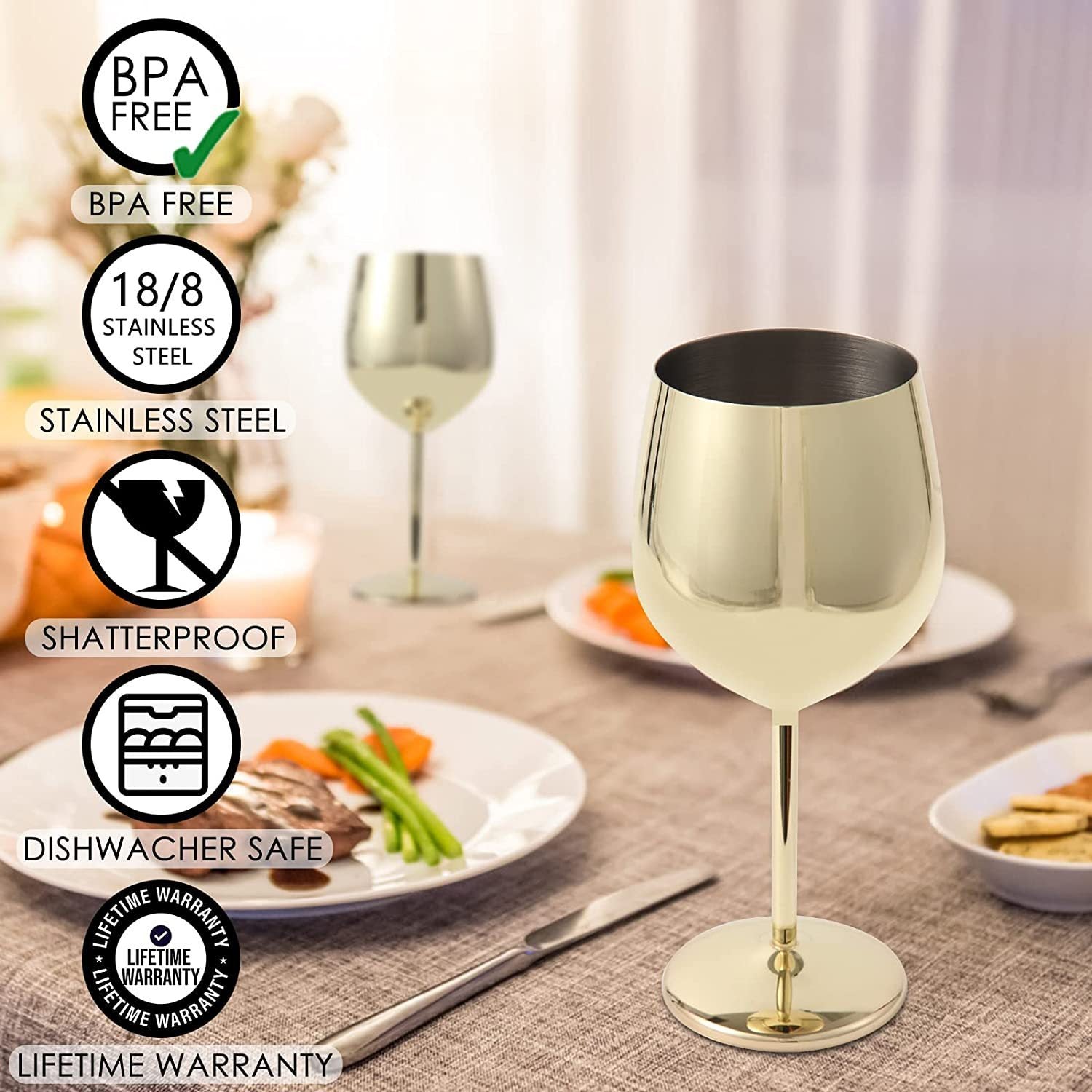 Retro Stainless Steel Plated Goblet