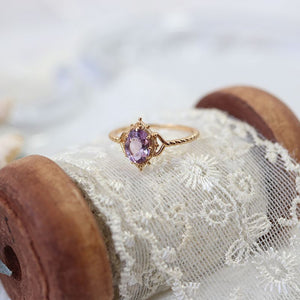 Silver Crown Bubble Amethyst Lace Women's Ring