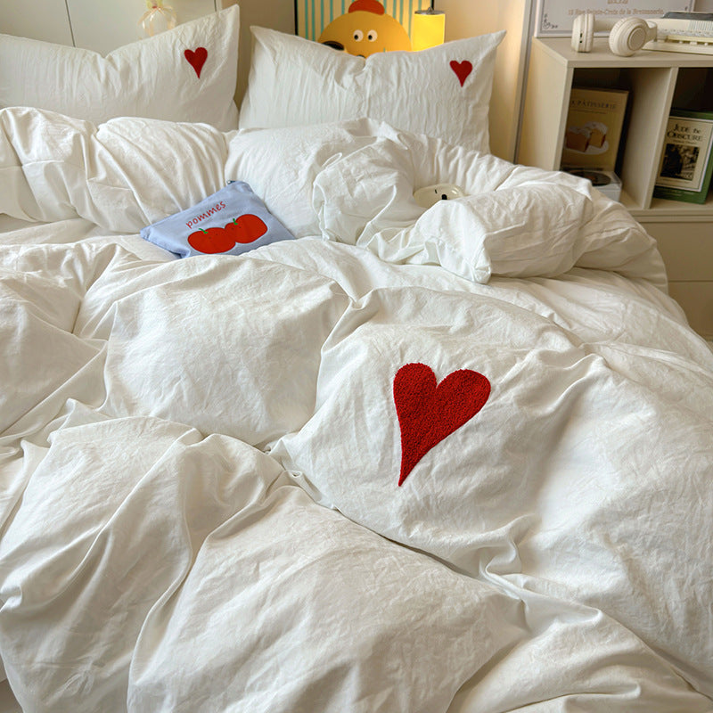 We Forever Us Two – Soft, Skin-Friendly Love Towel &amp; Embroidery Bedding Set