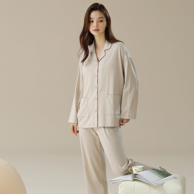 Couple Pajamas Spring And Autumn Cotton Long Sleeve Soft Suit