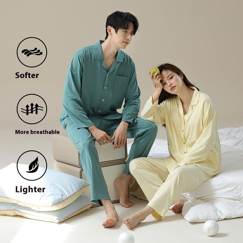 Couple Pajamas Spring And Autumn Cotton Long Sleeve Soft Suit