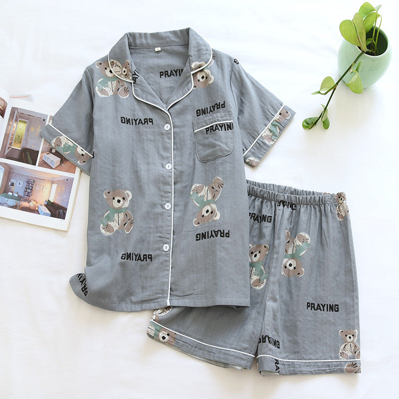 Couple Short-sleeved Shorts Cartoon Thin Men's Spring And Autumn Home Service Suit