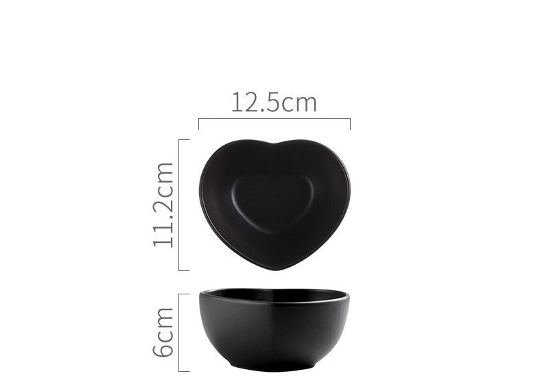 Nordic Love Creative Plate Heart-shaped Couple Dinner Plate Saucer Ceramic Cutlery