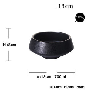 Black 5-inch Tall Big Anti-scalding Noodle Bowl Creative Home Tommy Rice Bowl