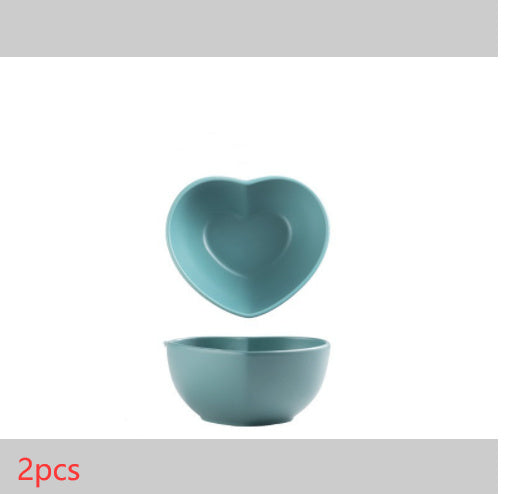 Nordic Love Creative Plate Heart-shaped Couple Dinner Plate Saucer Ceramic Cutlery