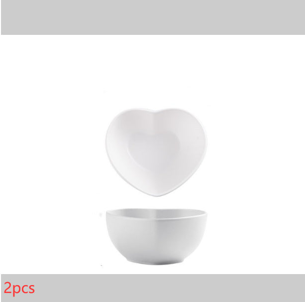 Nordic Love Creative Plate Heart-shaped Couple Dinner Plate Saucer Ceramic Cutlery