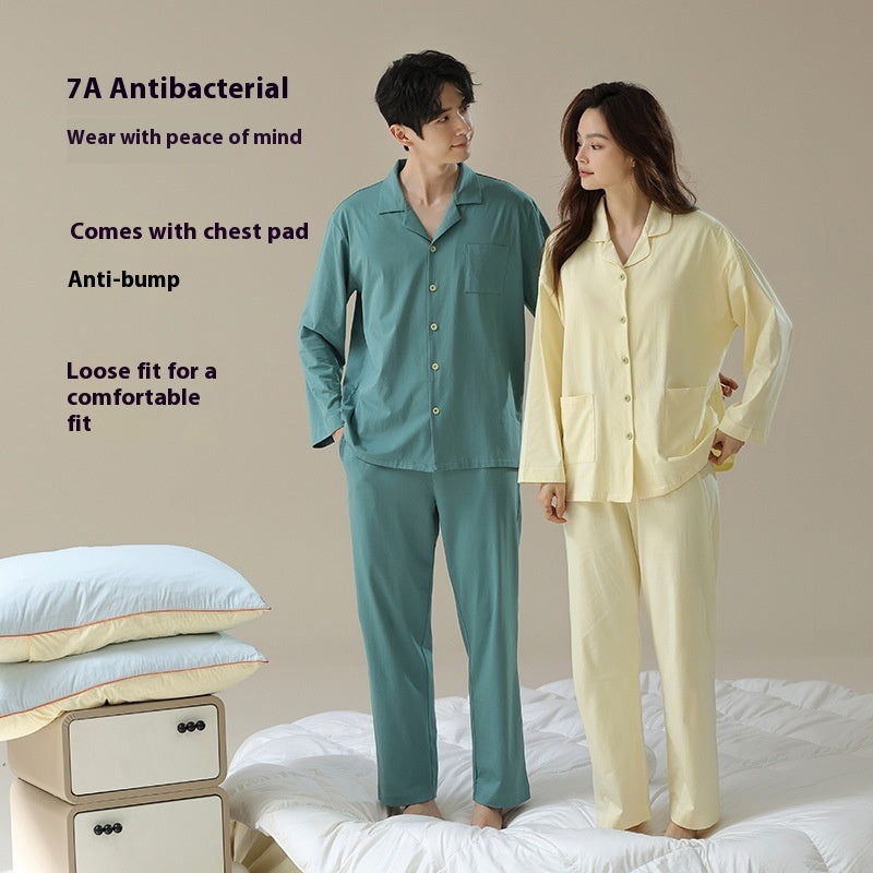 Couple Pajamas Spring And Autumn Cotton Long Sleeve Soft Suit