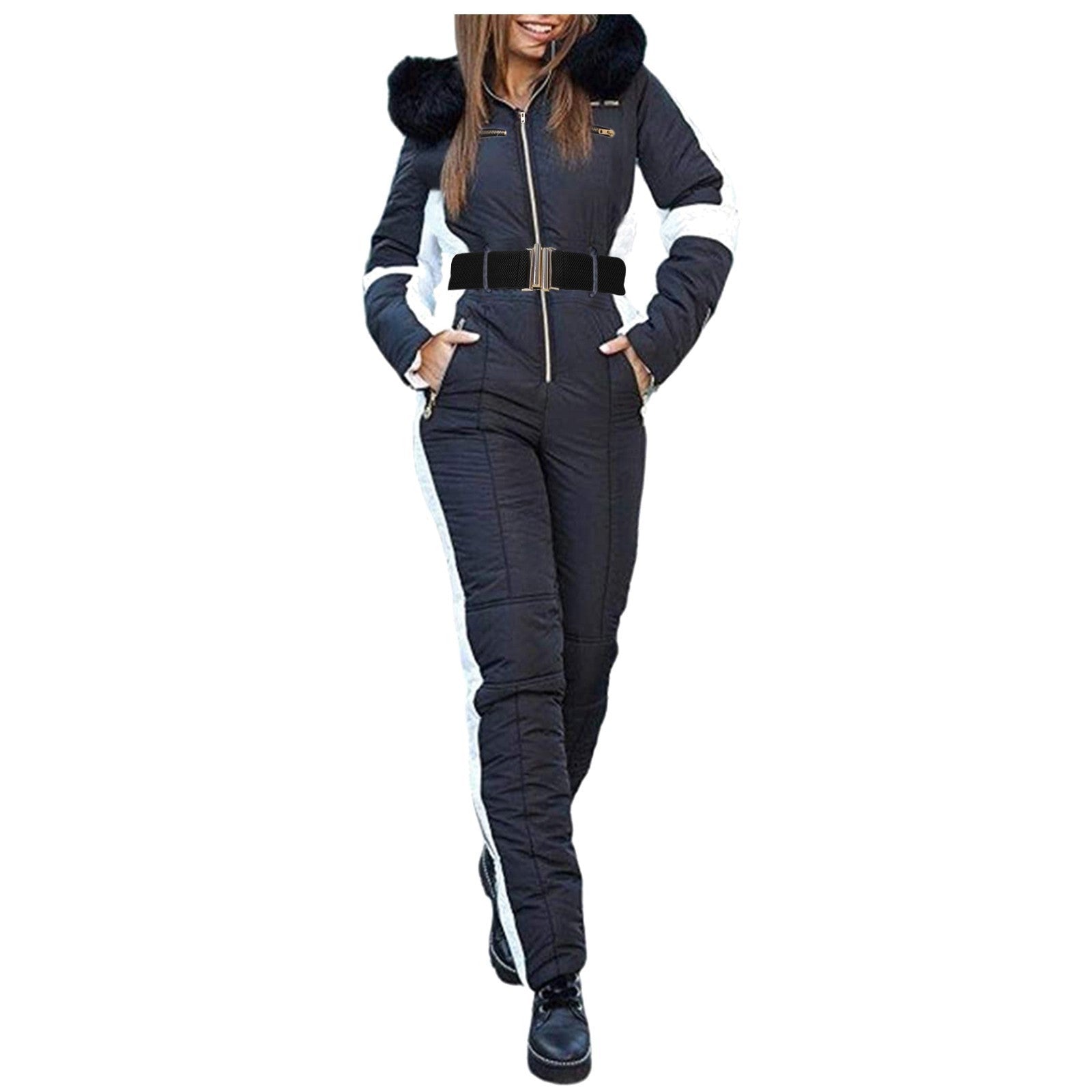 Fashion Ski Suit Coat Outdoor Sports Jumpsuit Zipper Women's Ski Suit