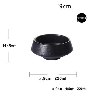 Black 5-inch Tall Big Anti-scalding Noodle Bowl Creative Home Tommy Rice Bowl