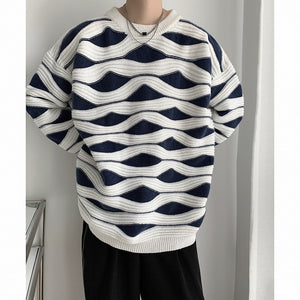 Striped Wave Sweater Couple Fashion