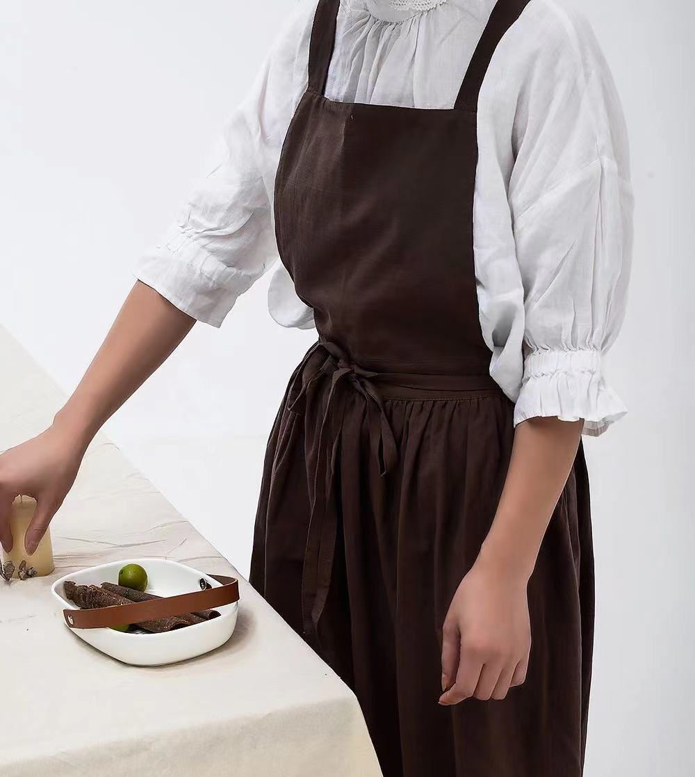 Cotton Linen Kitchen Apron