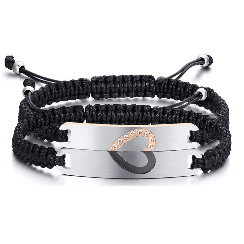 Custom Steel Hand Woven Couple Bracelet