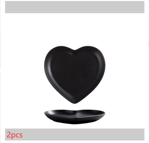 Nordic Love Creative Plate Heart-shaped Couple Dinner Plate Saucer Ceramic Cutlery