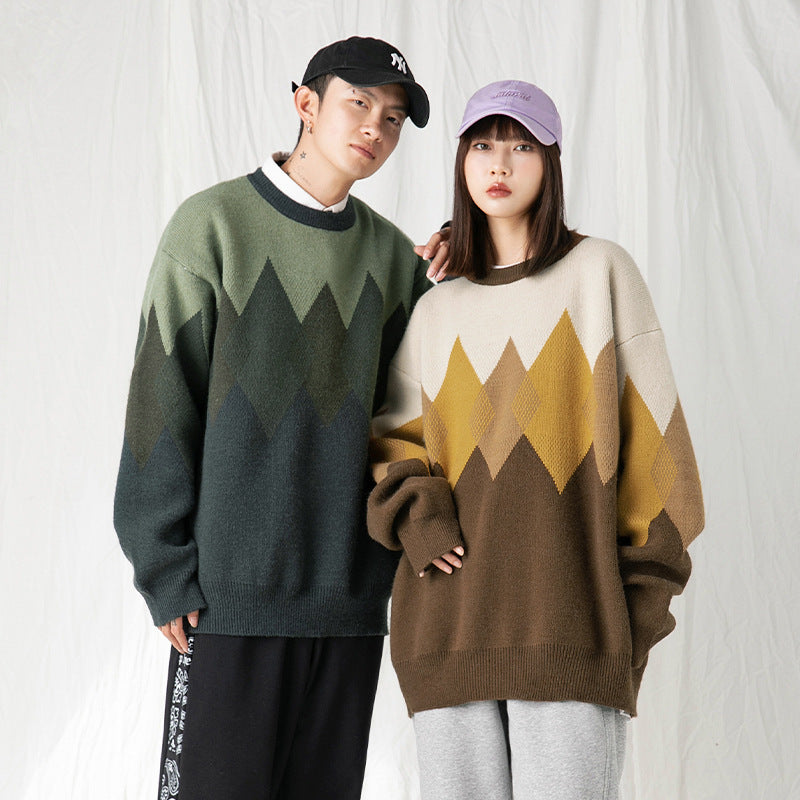 Men's Sweater Retro Ethnic Couple All Match