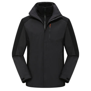 Two-piece Set Shell Jacket Autumn And Winter Three-in-one Men Fleece Lined Padded Warm Keeping