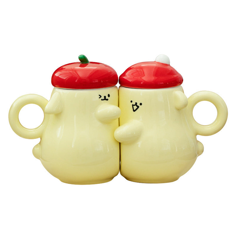 Couple Keepmoving 1991 Couple Cups Ceramic Cute Funny