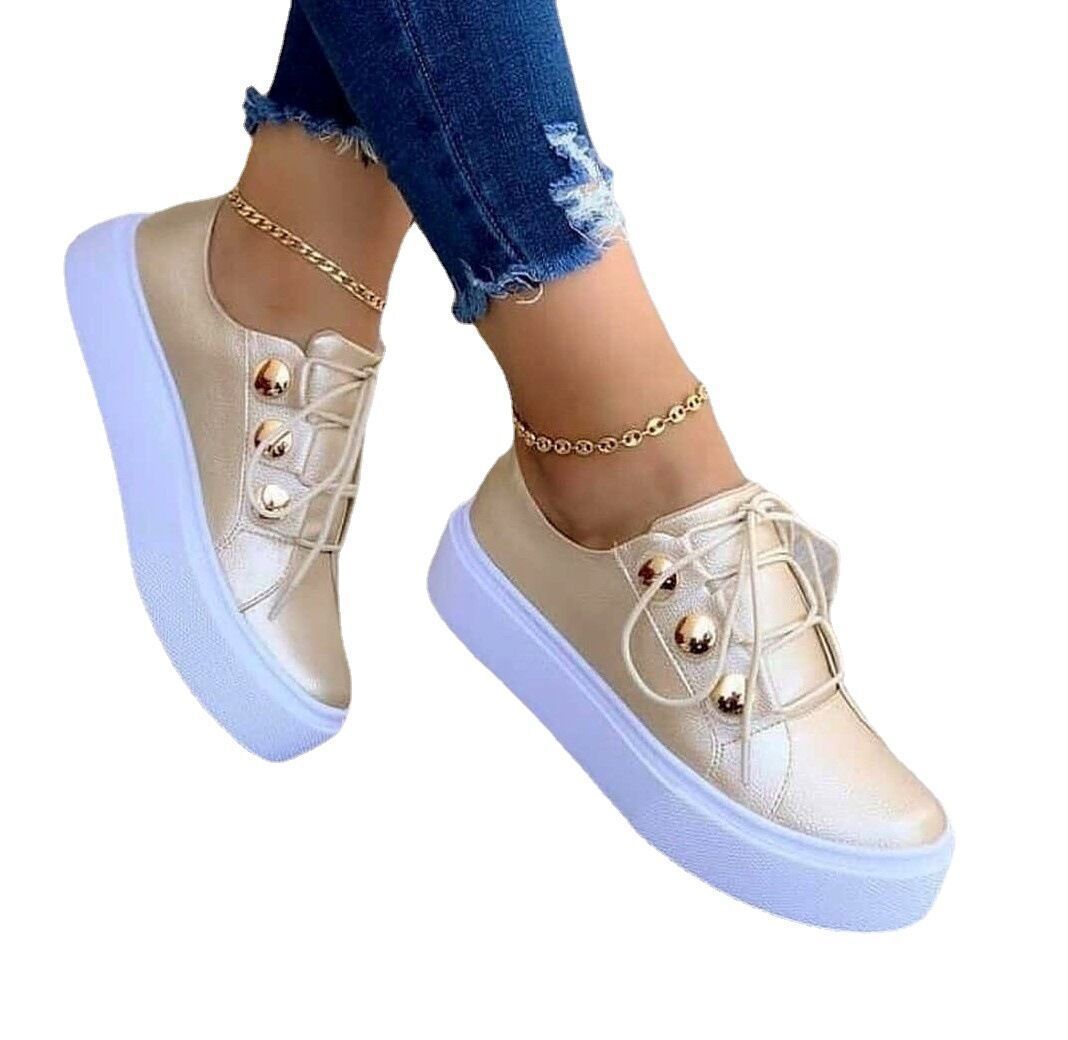 One-foot Square-toe Loafers White Shoes Soft Platform Platform