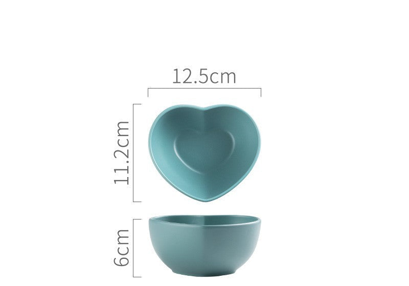 Nordic Love Creative Plate Heart-shaped Couple Dinner Plate Saucer Ceramic Cutlery