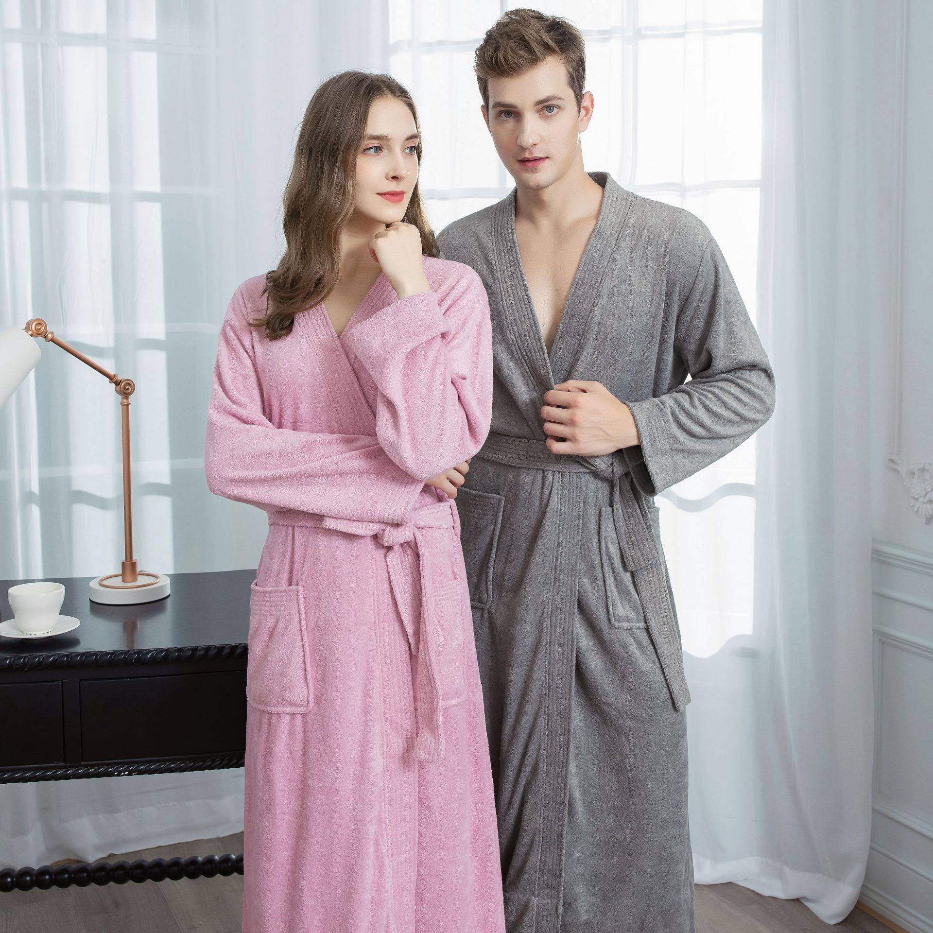 Four Seasons Towel Bathrobe Japanese And Korean Men's Bathrobe Beauty Salon Hotel Same Style Couple Cross-border