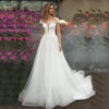 Wedding Dresses Vertigo De Novia Short Sleeves Scoop Neck Illusion